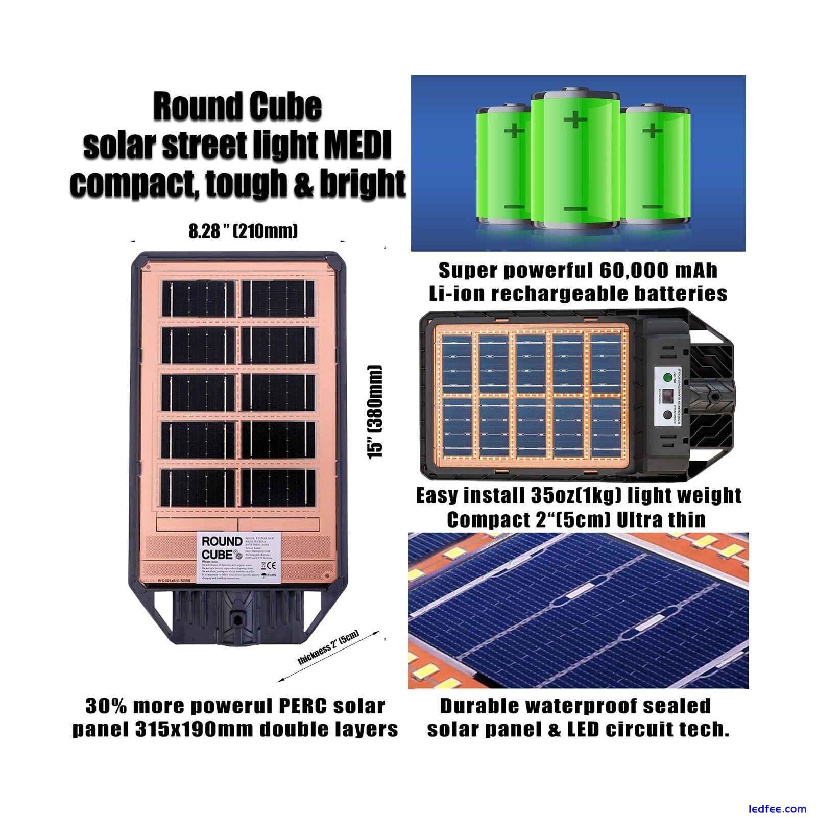 Round Cube Solar Street Lights Dusk to Dawn with Motion Sensor Super Bright S... 5 