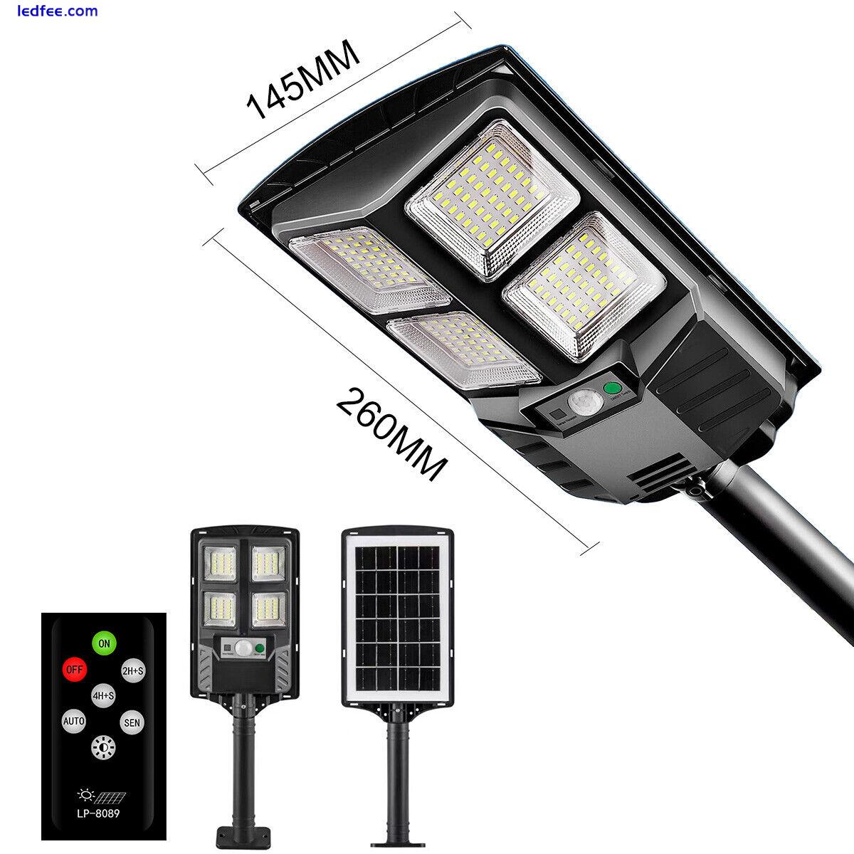 100W Commercial Solar Street Flood Lights Outdoor Dusk To Dawn Road Wall Lamp US 0 