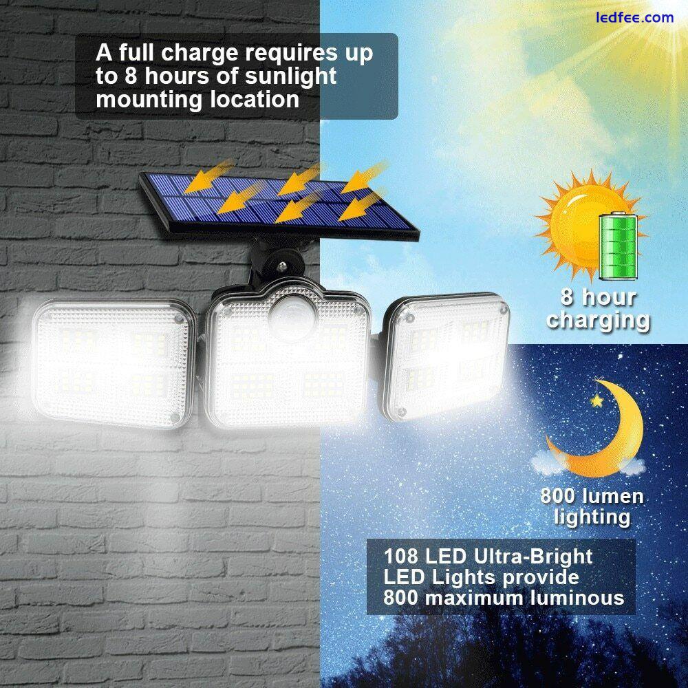 Solar LED Street Lamp Motion Sensor Remote Control Wall Flood Yard Outdoor Lamp 5 