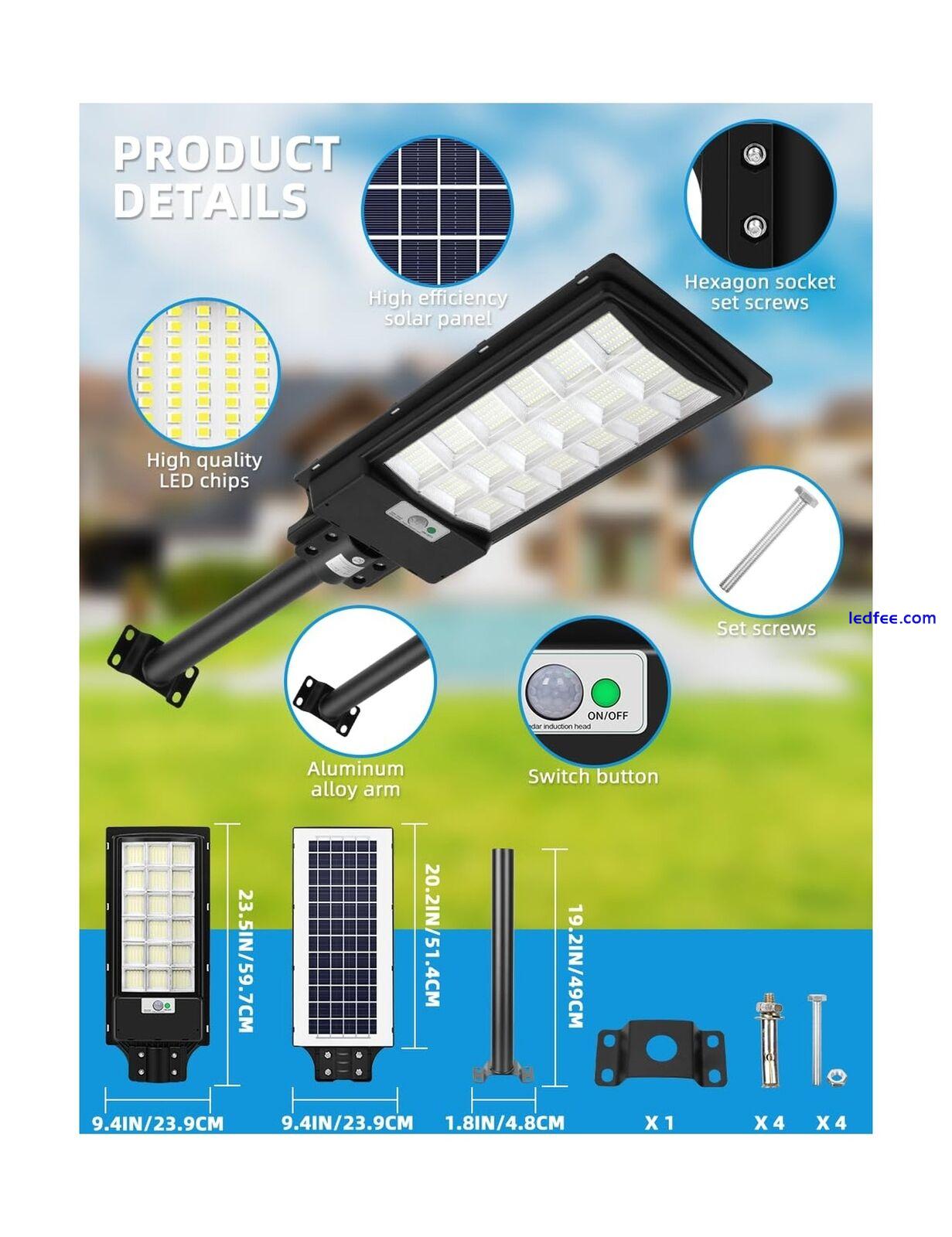 papasbox Solar Street Light 800W - 6500K LED Solar Power Street Lights with P... 0 