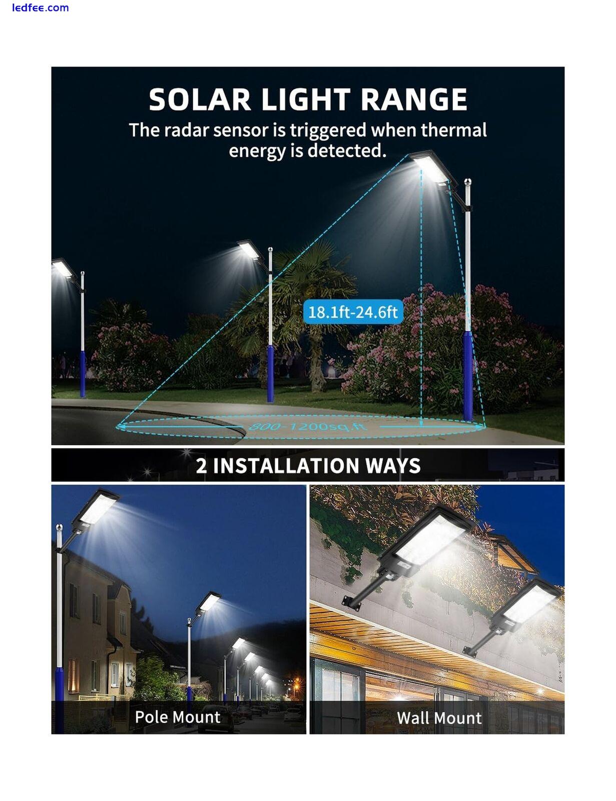 papasbox Solar Street Light 800W - 6500K LED Solar Power Street Lights with P... 2 