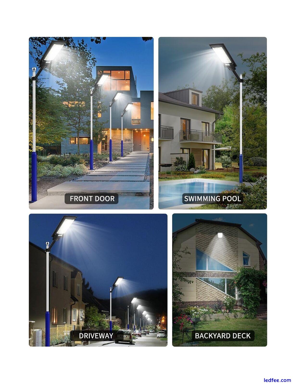 papasbox Solar Street Light 800W - 6500K LED Solar Power Street Lights with P... 5 