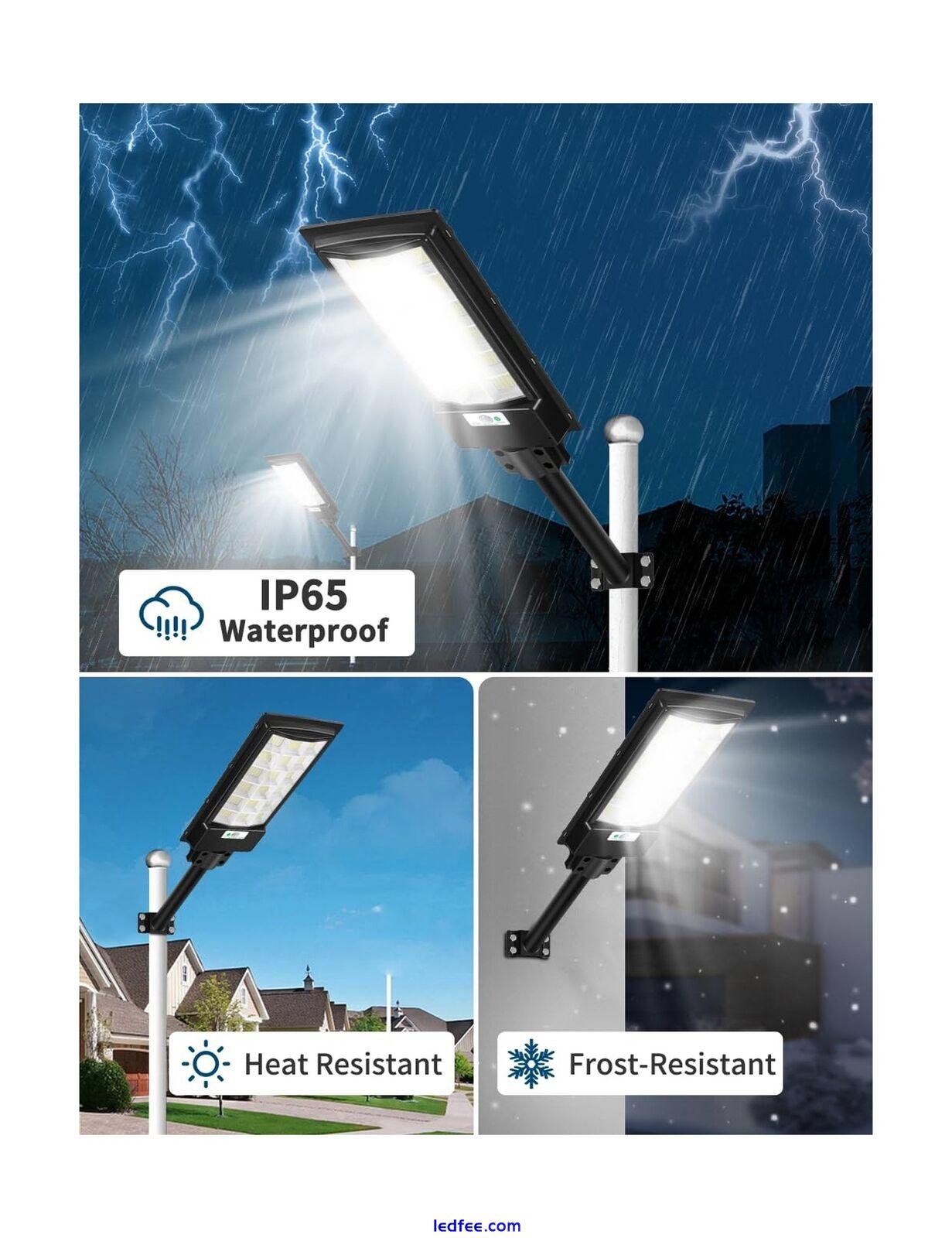 papasbox Solar Street Light 800W - 6500K LED Solar Power Street Lights with P... 4 