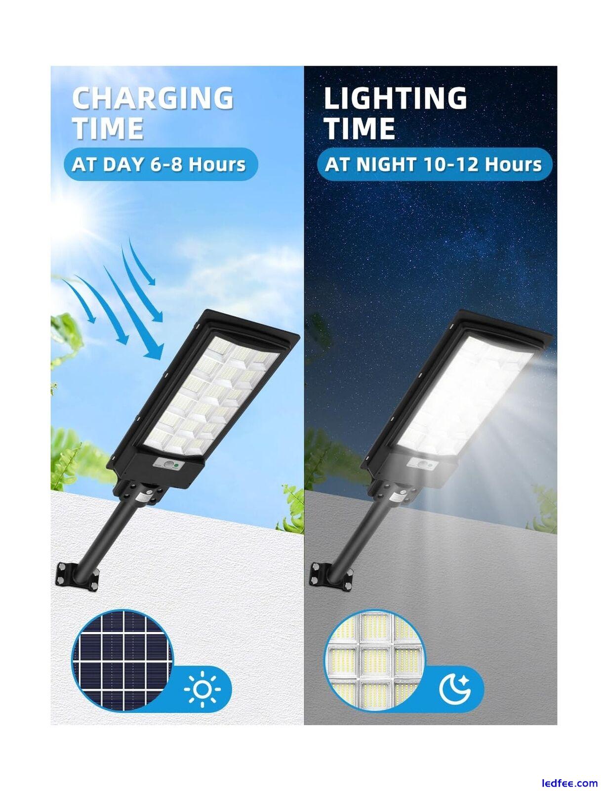 papasbox Solar Street Light 800W - 6500K LED Solar Power Street Lights with P... 1 