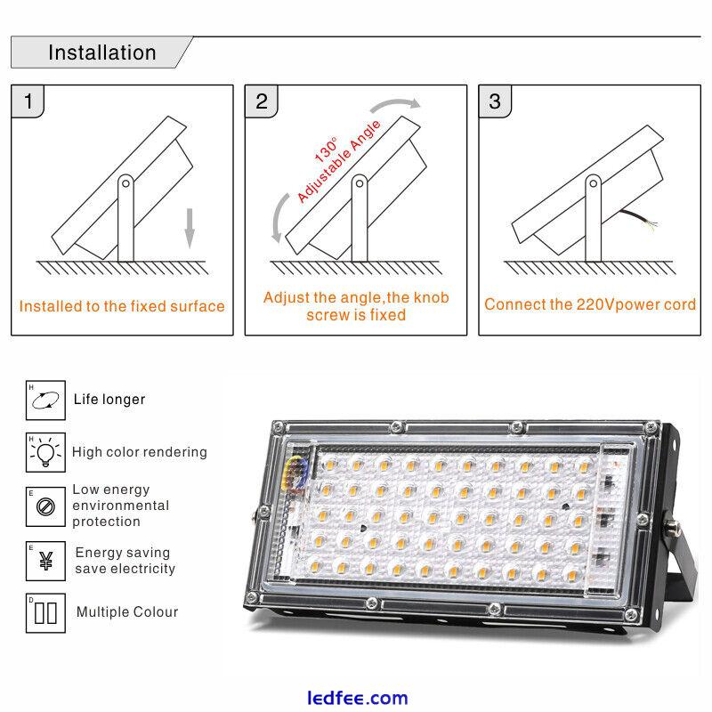 50W Led Flood Light Outdoor Security Lamp Garden Yard Spotlight Cool/Warm White 2 