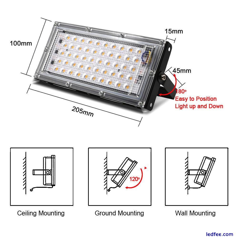 50W Led Flood Light Outdoor Security Lamp Garden Yard Spotlight Cool/Warm White 3 