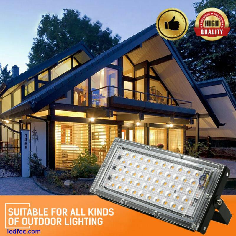 LED Floodlight Bulb 50W Outdoor Security IP65 Garden Waterproof FloodLights 240V 0 