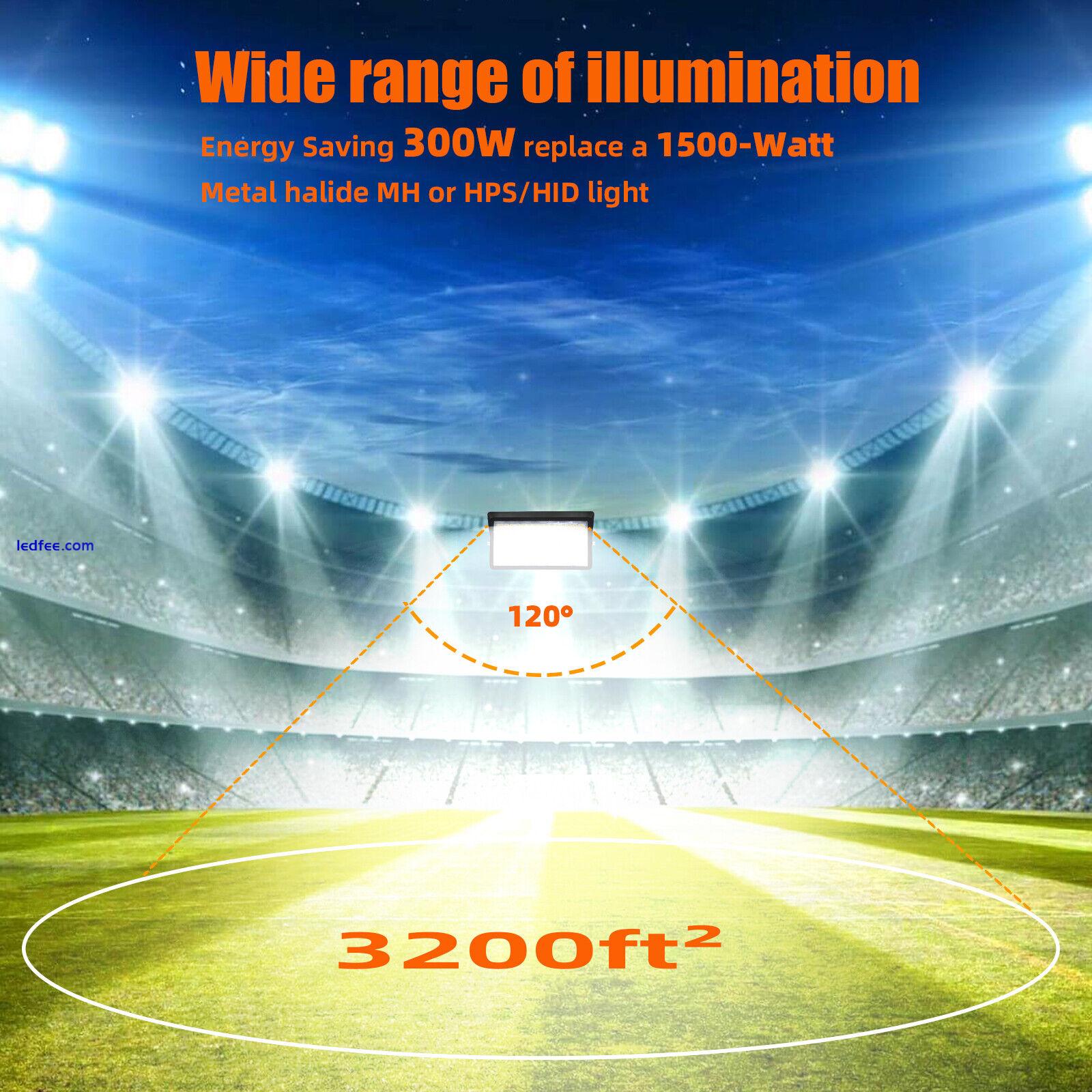 Led Stadium Flood Light Outdoor Super Bright 300W 36000 Lumens 1500W Equivalent 3 