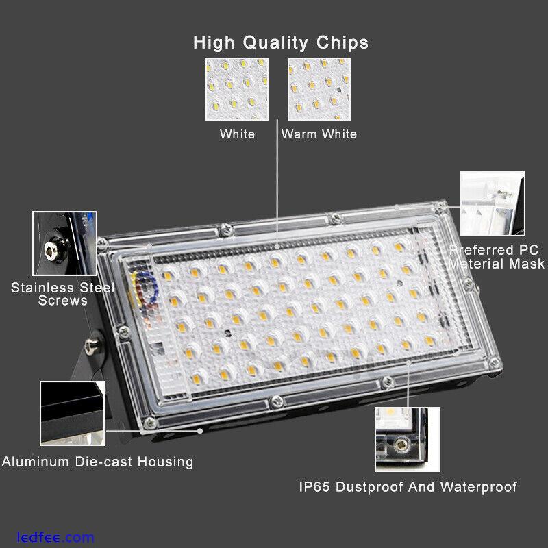 3PCS 50W Led Flood Light Outdoor Security Spotlight Lamp 110V 220V Cool White 0 