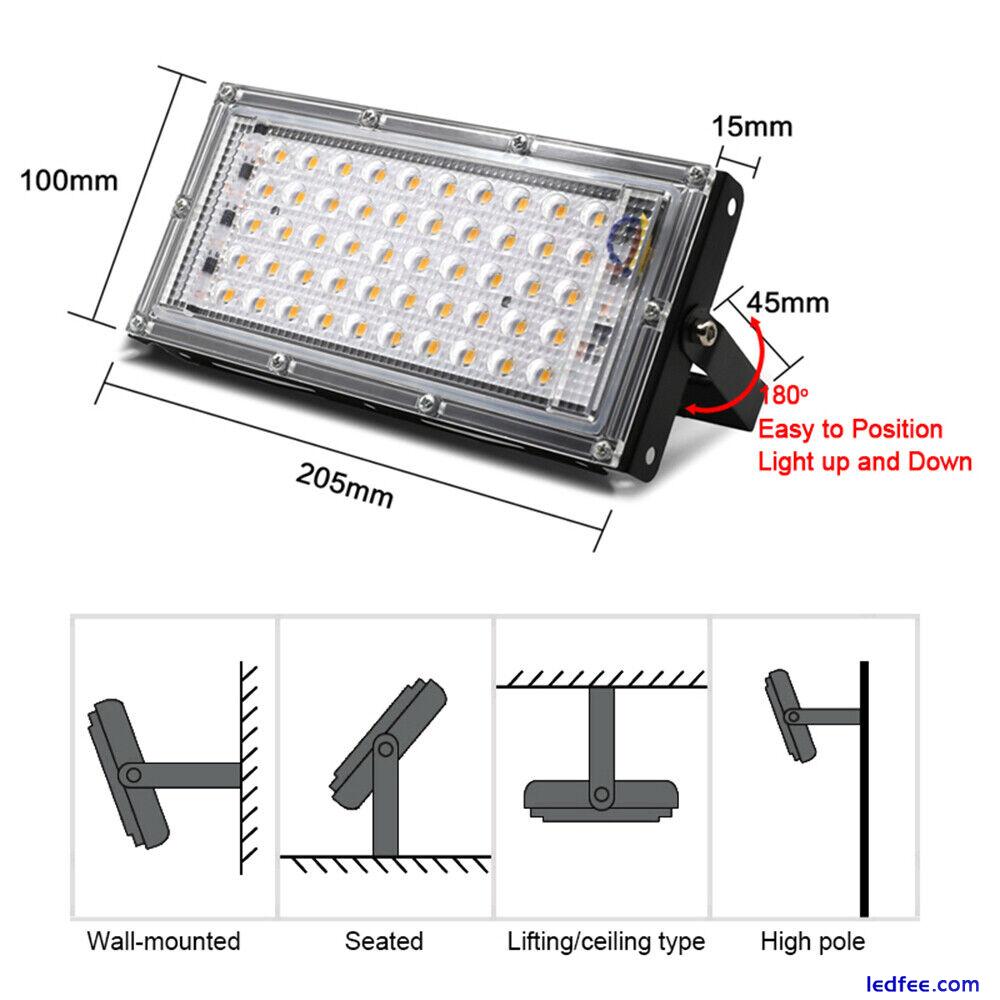 3PCS 50W Led Flood Light Outdoor Security Spotlight Lamp 110V 220V Cool White 2 