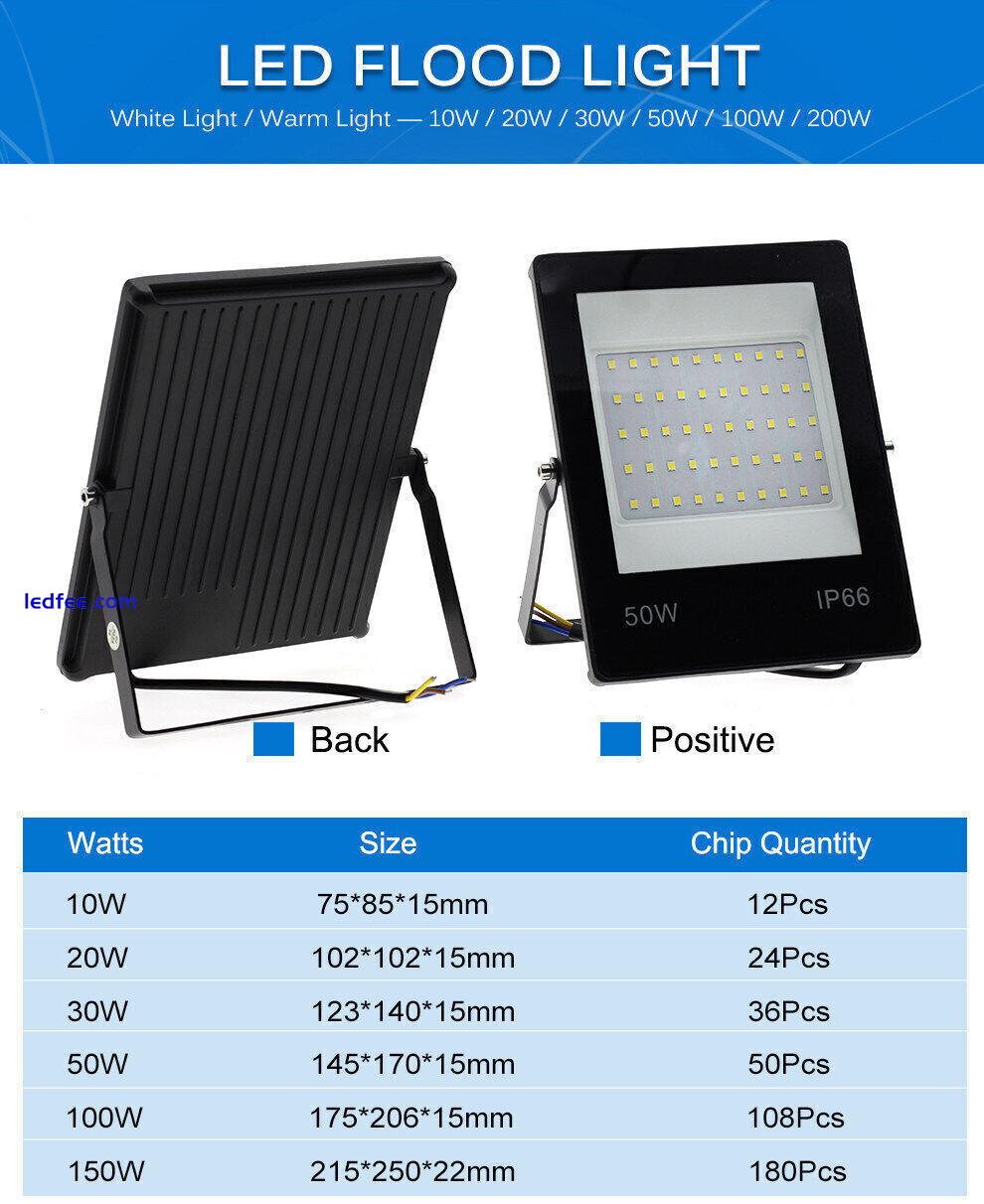 LED Flood Light IP66 Waterproof Outdoor Lighting LED Spotlight Wall Floodlights 5 