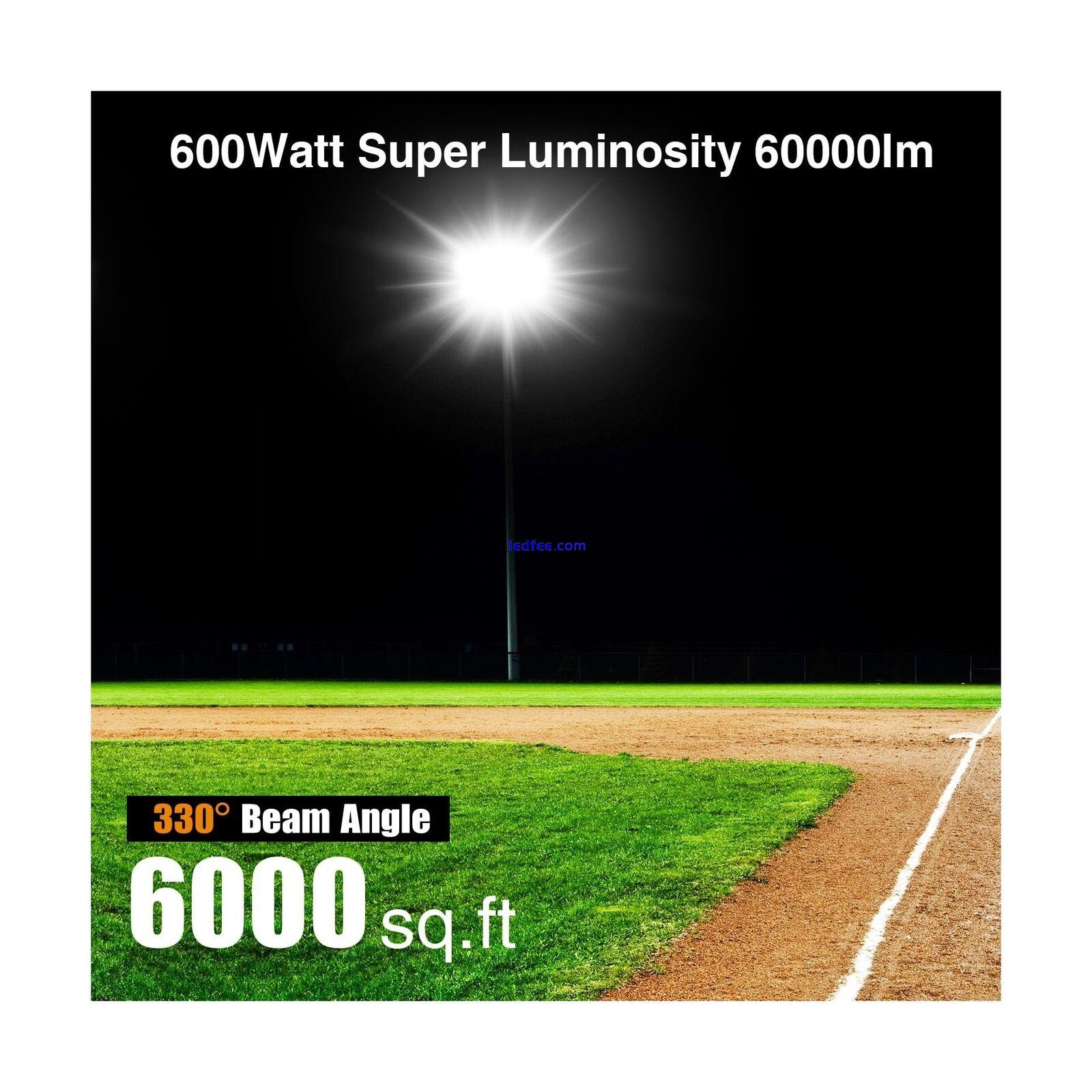 LED Flood Light Outdoor 600W, 60000LM Smart APP Control Tunable White 3000K-6... 1 