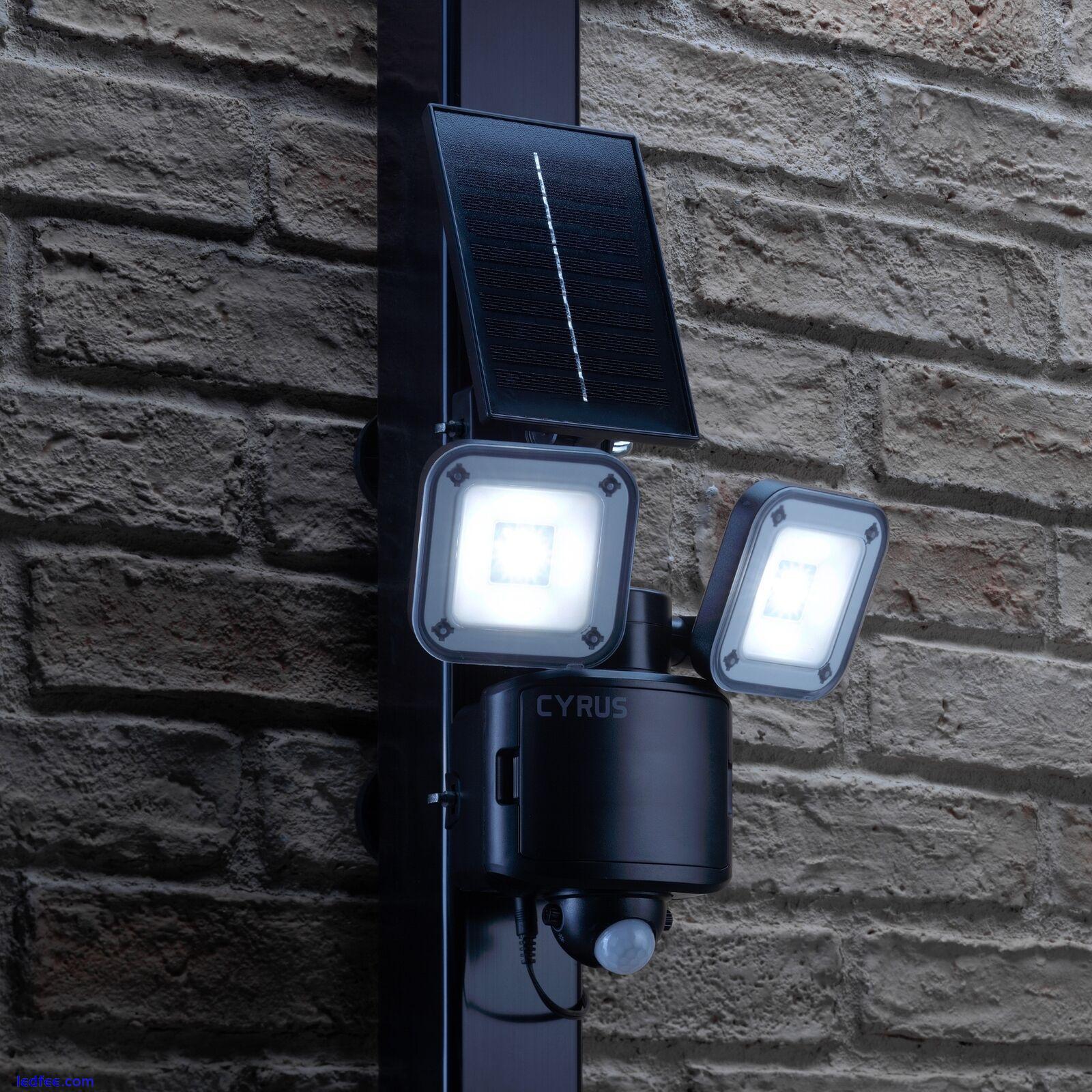 Auraglow Twin LED Flood Security Light Hybrid Solar and Battery PIR Motion Senso 1 