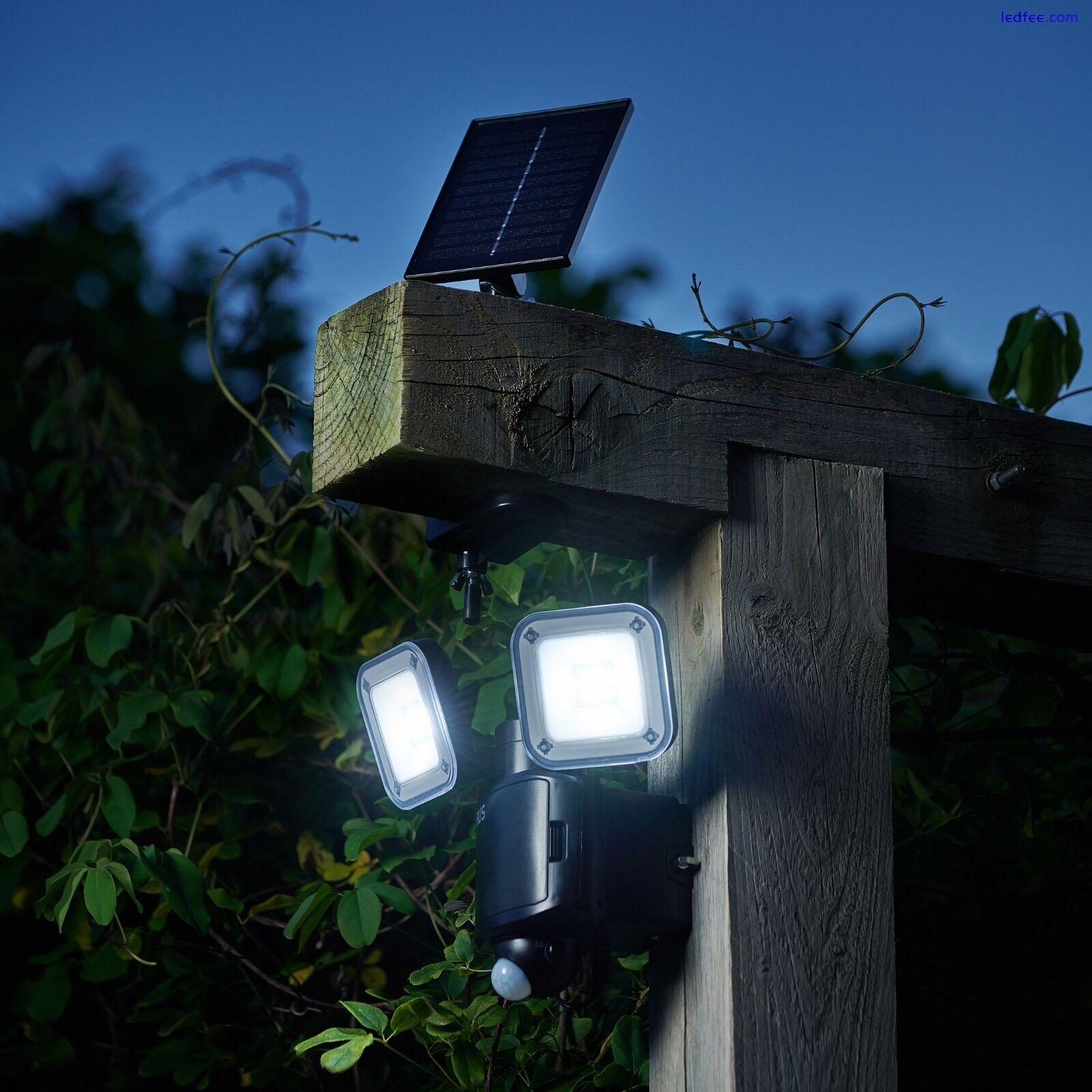 Auraglow Twin LED Flood Security Light Hybrid Solar and Battery PIR Motion Senso 4 