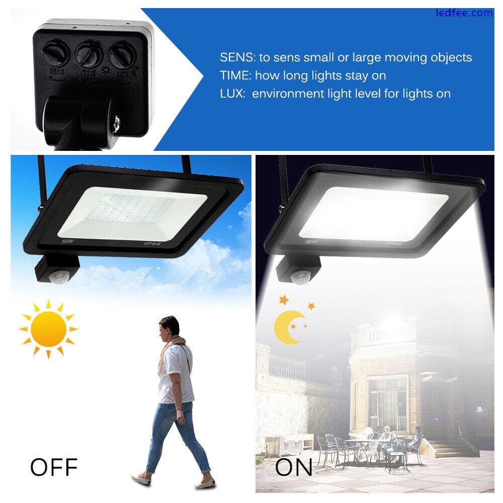 20W 50W LED Flood Light Body Sensor Floodlight Outdoor Security Garden Lamp IP66 4 