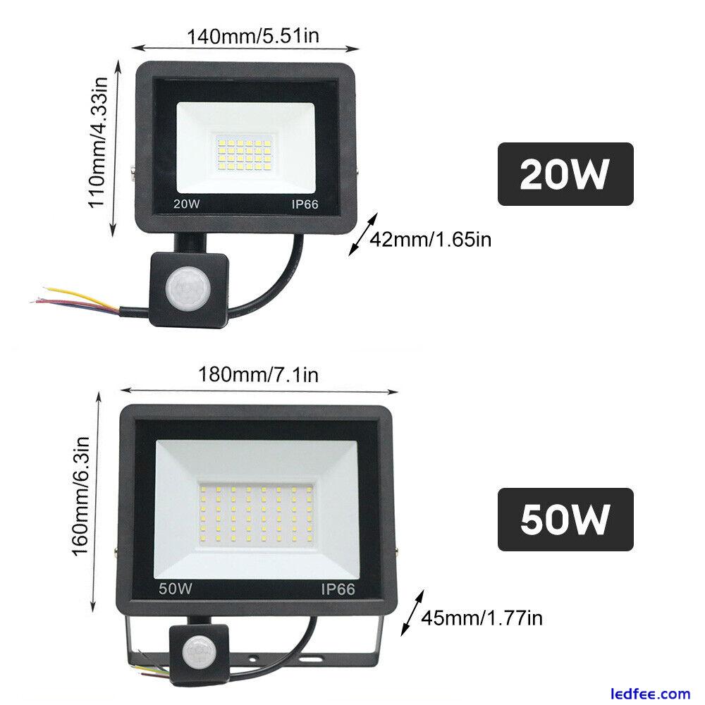 20W 50W LED Flood Light Body Sensor Floodlight Outdoor Security Garden Lamp IP66 1 