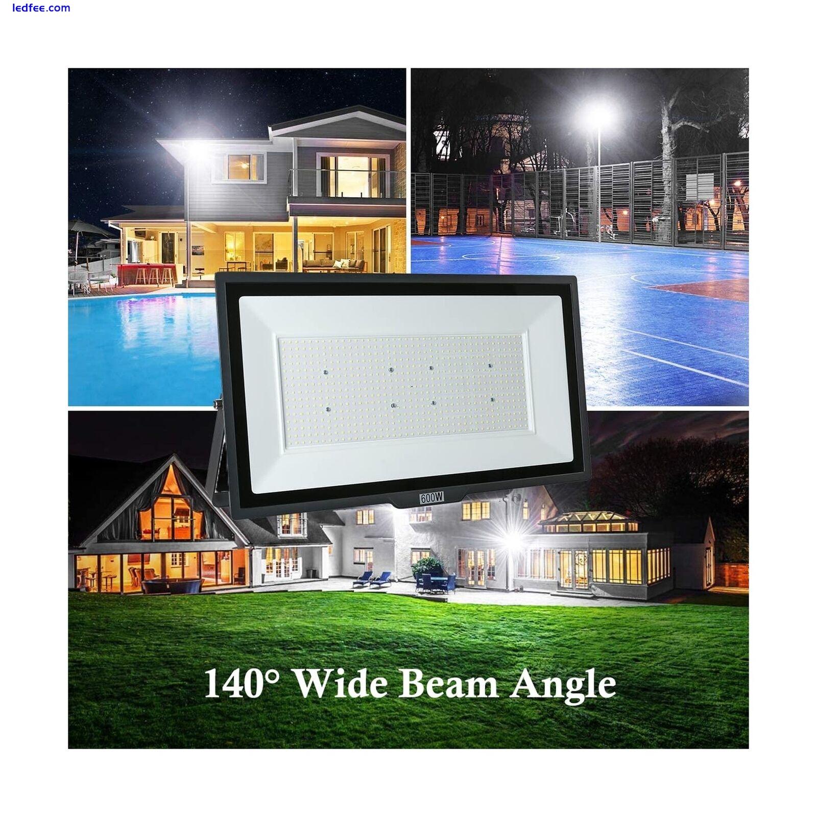 600W LED Flood Light, Waterproof IP66 with Plug, 6000K Daylight White, 60000L... 0 