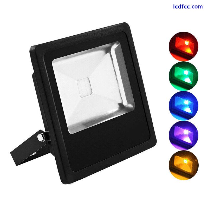 Slimline LED Floodlights Multi Colour Red Green Blue Amber 10W 20W 30W 50W 100W 1 