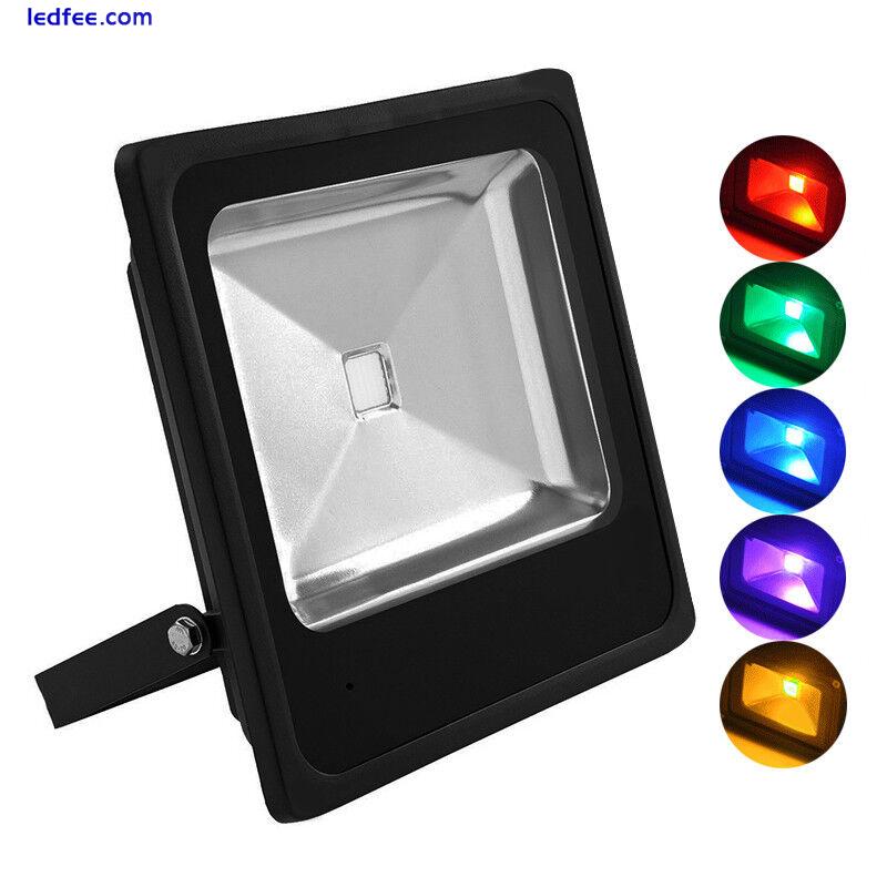 Slimline LED Floodlights Multi Colour Red Green Blue Amber 10W 20W 30W 50W 100W 3 