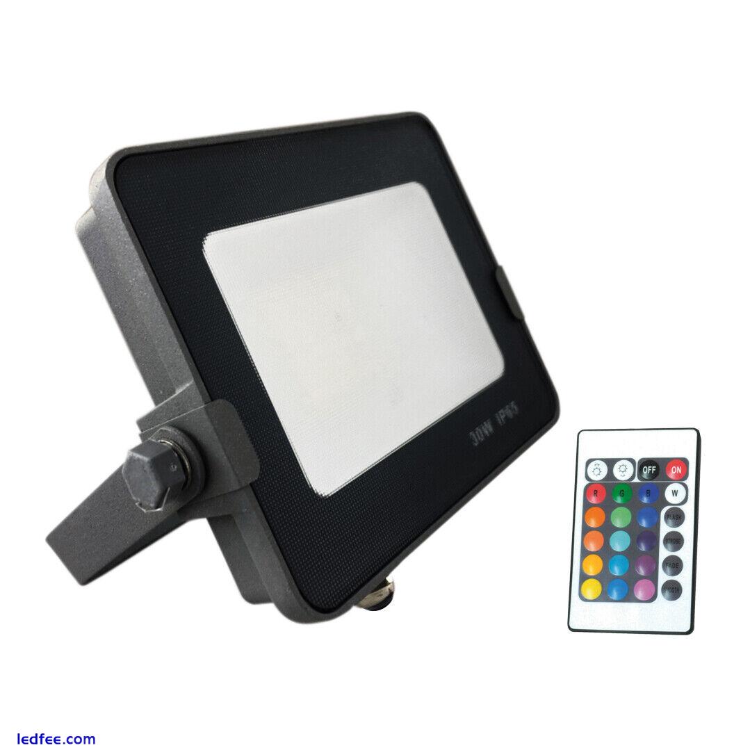 LED Floodlights RGB Colour Changing Novelty Outdoor Garden Lights With IR Remote 4 