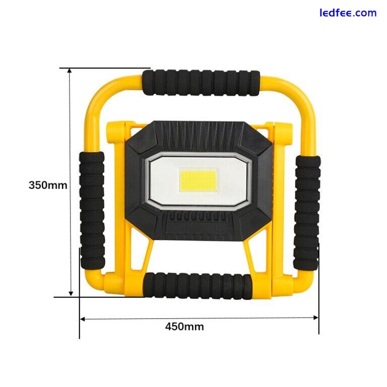 10/20W Rechargeable Hi Power LED USB Foldable Flood Light White Camping Work 1 