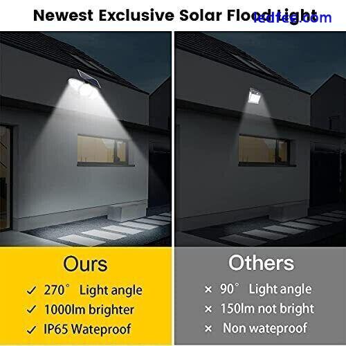 Solar Flood Security Lights with Motion Sensor, 100W Equiv. Dusk to Dawn Outd... 4 