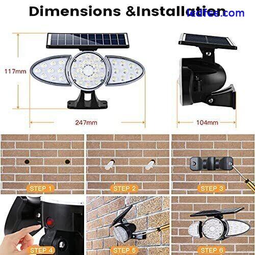 Solar Flood Security Lights with Motion Sensor, 100W Equiv. Dusk to Dawn Outd... 5 