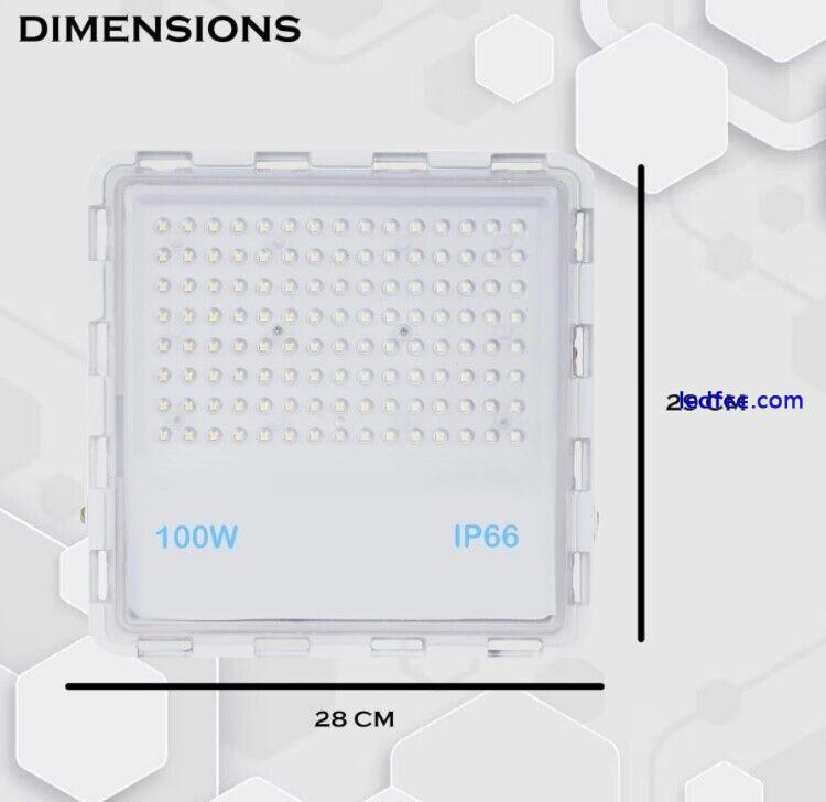 Ip66 Waterproof Lens Model 100W Led Flood Light in Cool White Pack of 1 2 