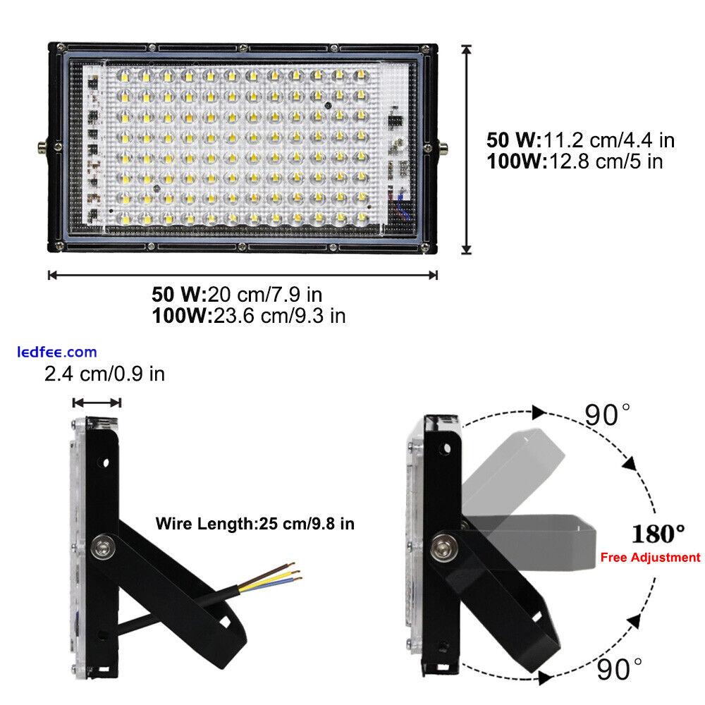 50/100W LED Fluter Floodlight IP65 Außenleuchte Garten Fassadenstrahler Außen DE 4 