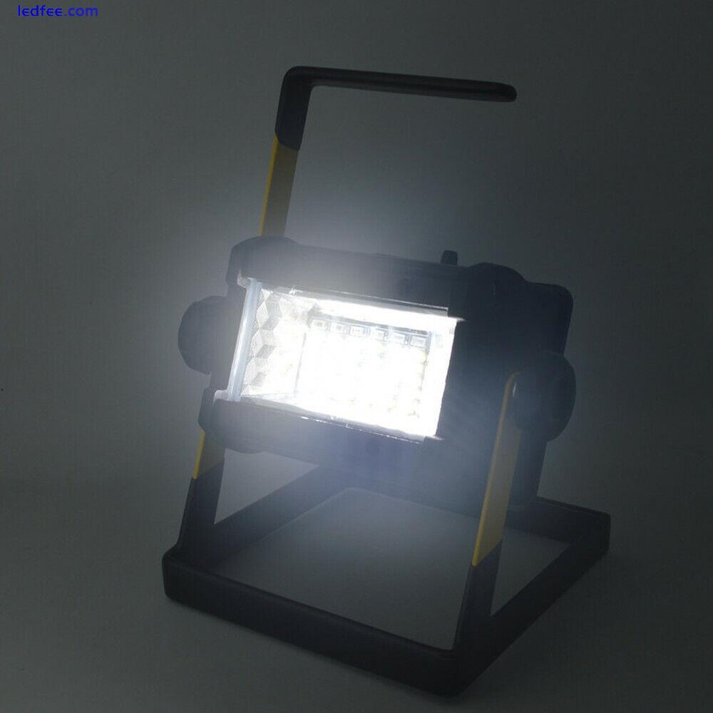 LED Rechargeable 50W 36LED Mobile Portable Work Site Flood Light Fishing Camping 5 