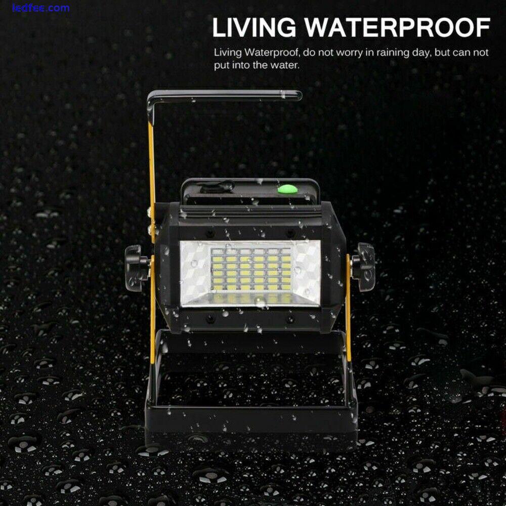 LED Rechargeable 50W 36LED Mobile Portable Work Site Flood Light Fishing Camping 0 