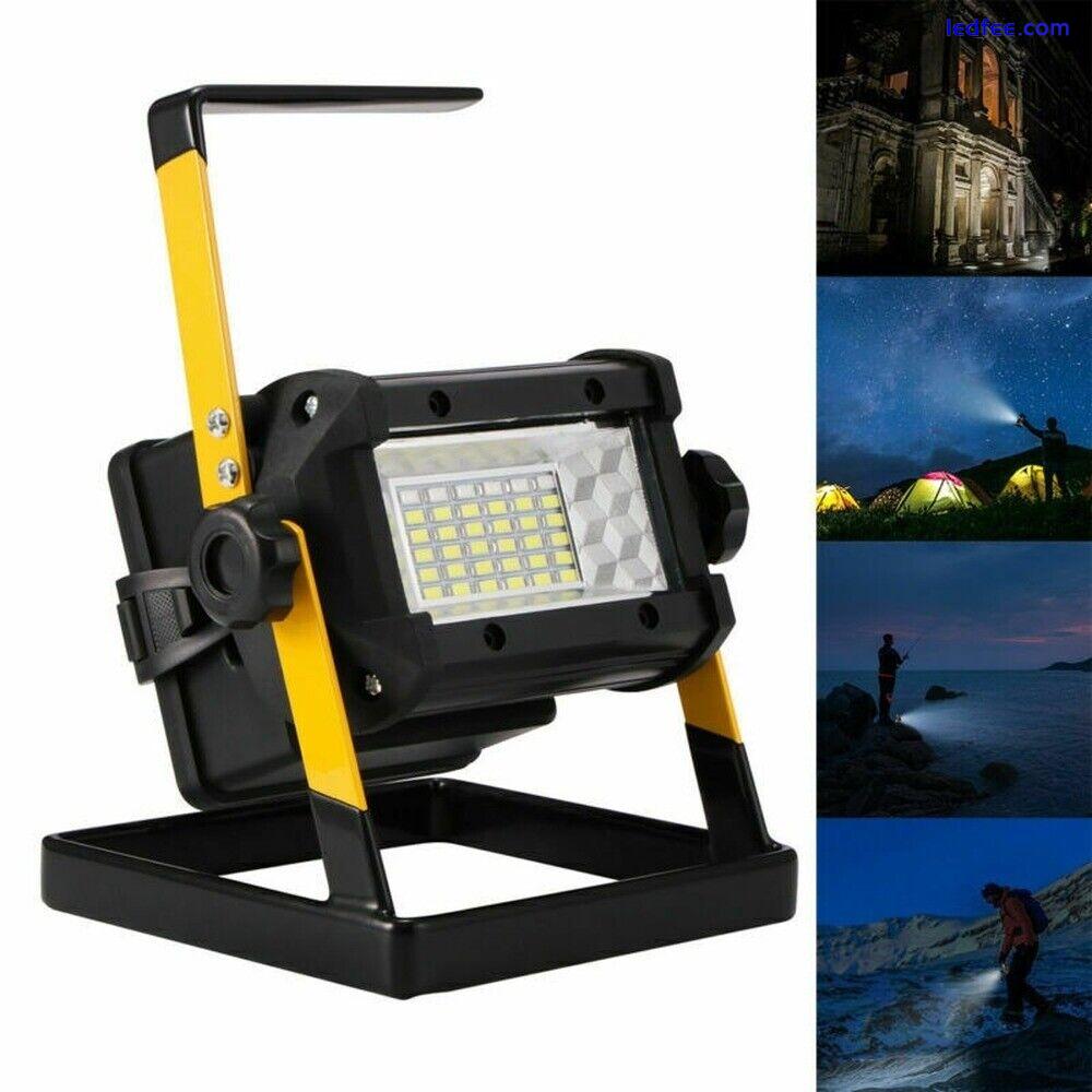 LED Rechargeable 50W 36LED Mobile Portable Work Site Flood Light Fishing Camping 2 