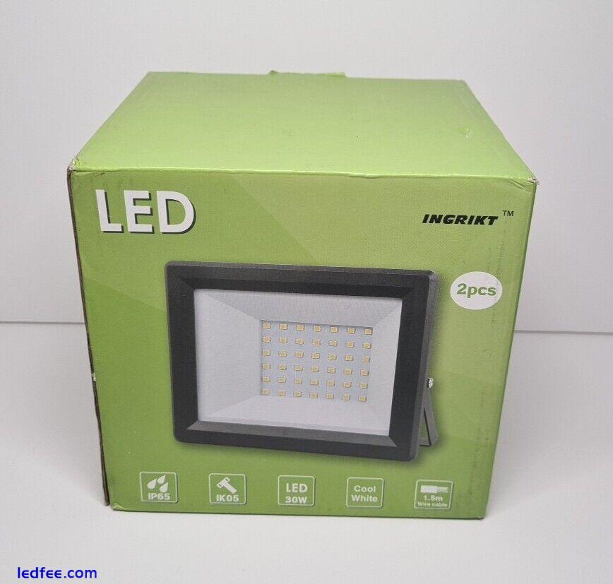 lNGRIKT 30W LED 2 Floodlights Outdoor Cool White 3000lm LED Security Lights IP65 1 