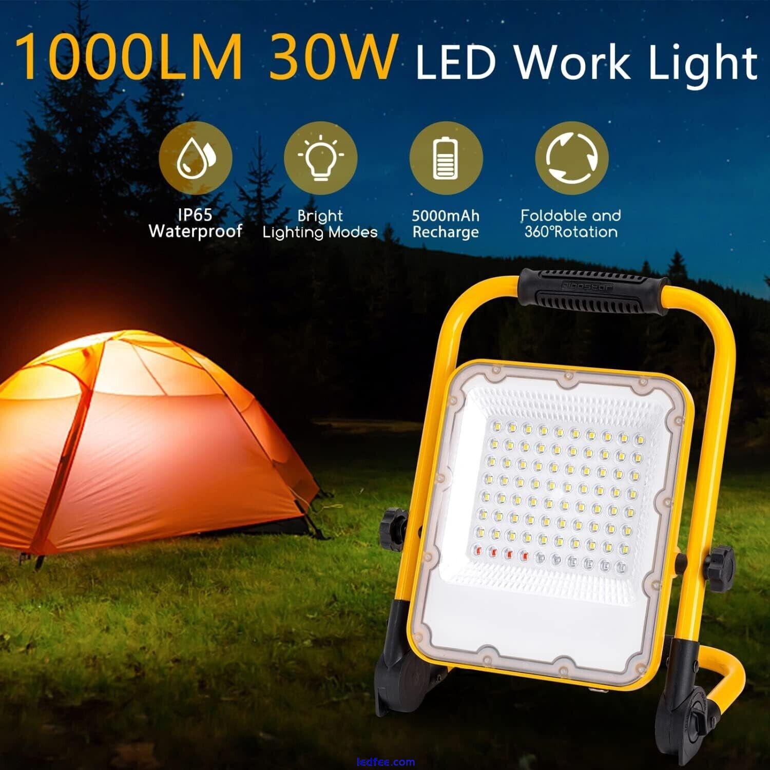 LED Rechargeable Work Light LED Spot Light Portable Floodlight w/ Power Bank UK 2 