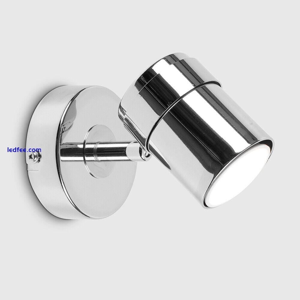 Adjustable Single Wall Spotlight Picture Accent Light Polished Chrome LED Bulb 4 