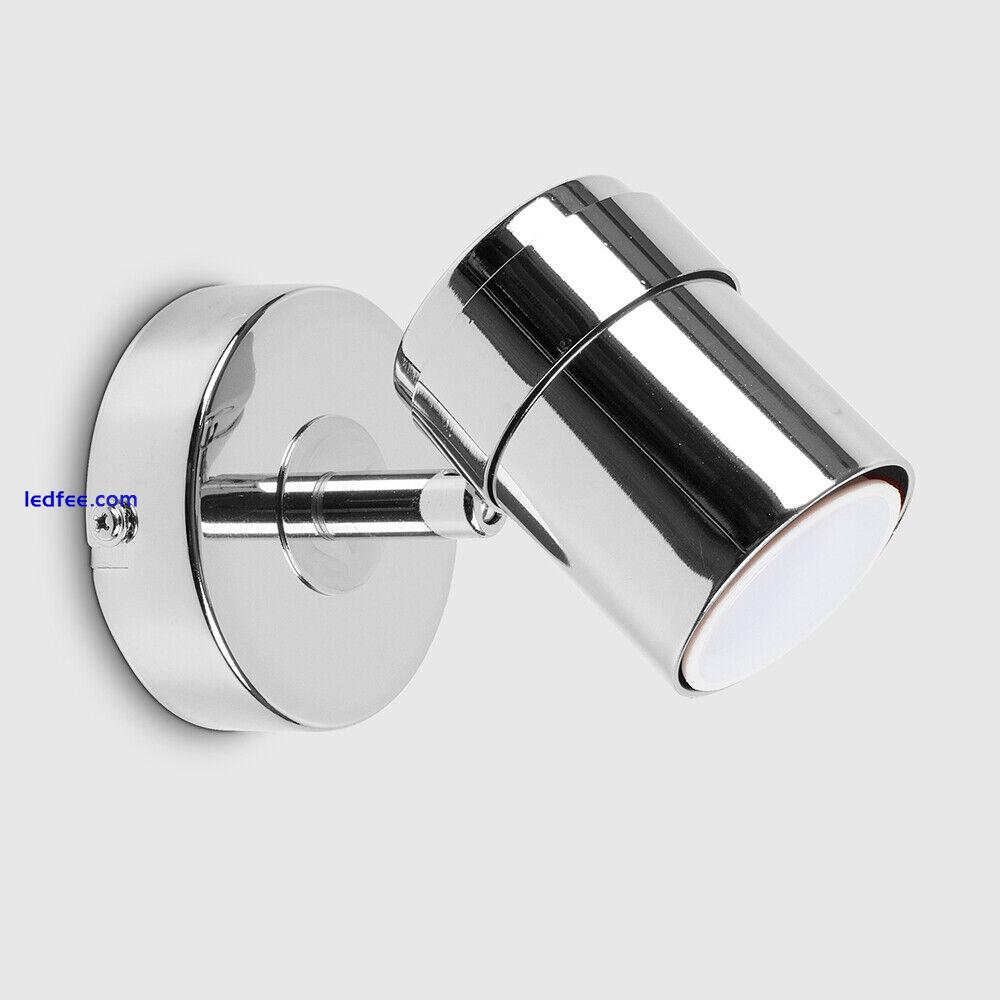 Adjustable Single Wall Spotlight Picture Accent Light Polished Chrome LED Bulb 3 