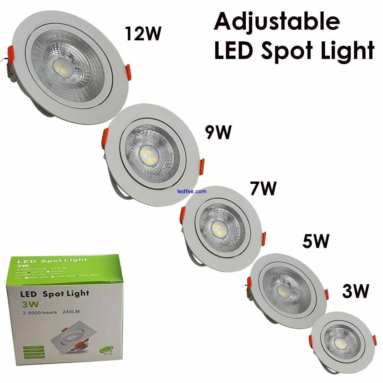 3W 5W 7W 9W 12W NEW LED Ceiling Adjustment Downlights Angle Recessed Spotlights 5 