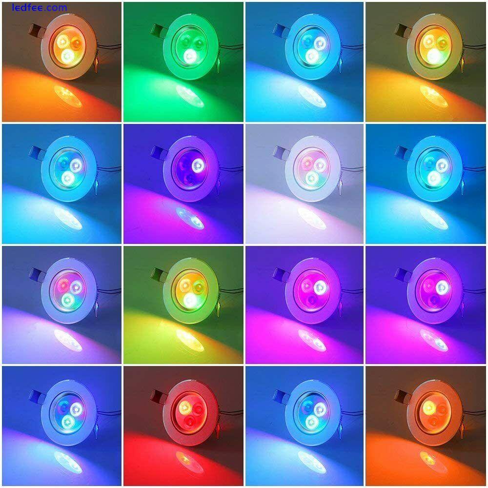 LED Round Panel Ceiling Light RGB Dimmable Recessed Downlight Lamp Spotlights 2 