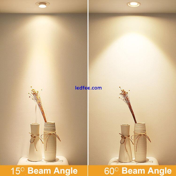 LED COB Ceiling Light Fixture Recessed Lamp Picture Spotlight Zooming Adjustable 2 