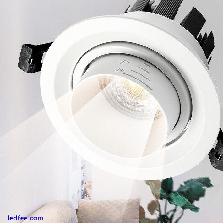 LED COB Ceiling Light Fixture Recessed Lamp Picture Spotlight Zooming Adjustable 4 