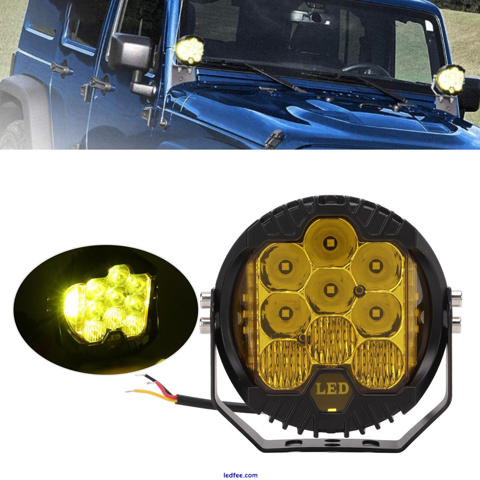 (Yellow) 5in LED Offroad Light Work Light Spotlight 90W 5000LM IP67 1 