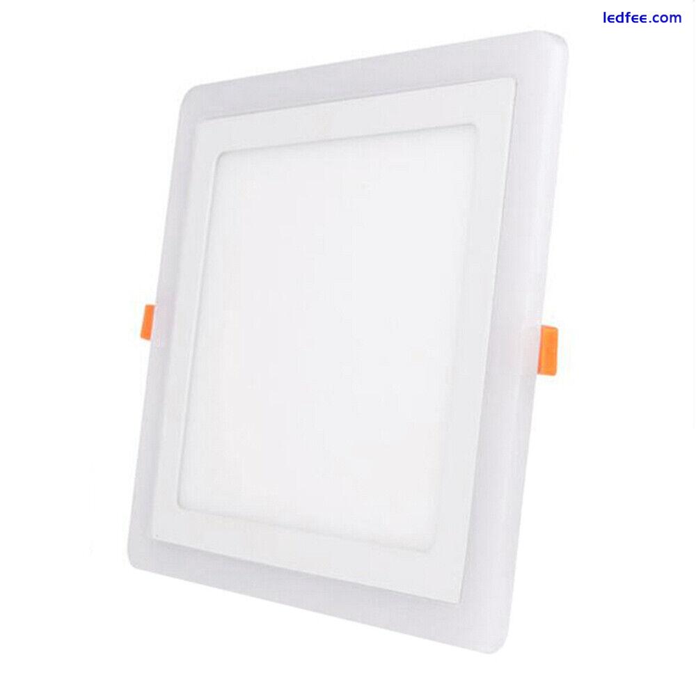 SLIM LED RECESSED MOUNT BLUE EDGE LIT PANEL LIGHT ROUND/SQUARE CEILING DOWNLIGHT 4 