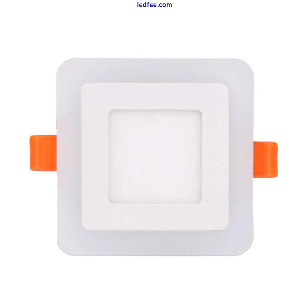 SLIM LED RECESSED MOUNT BLUE EDGE LIT PANEL LIGHT ROUND/SQUARE CEILING DOWNLIGHT 2 