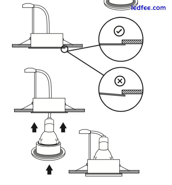 LED Recessed Ceiling Lights GU10 Downlights IP44 Bathroom Waterproof Spotlights 3 