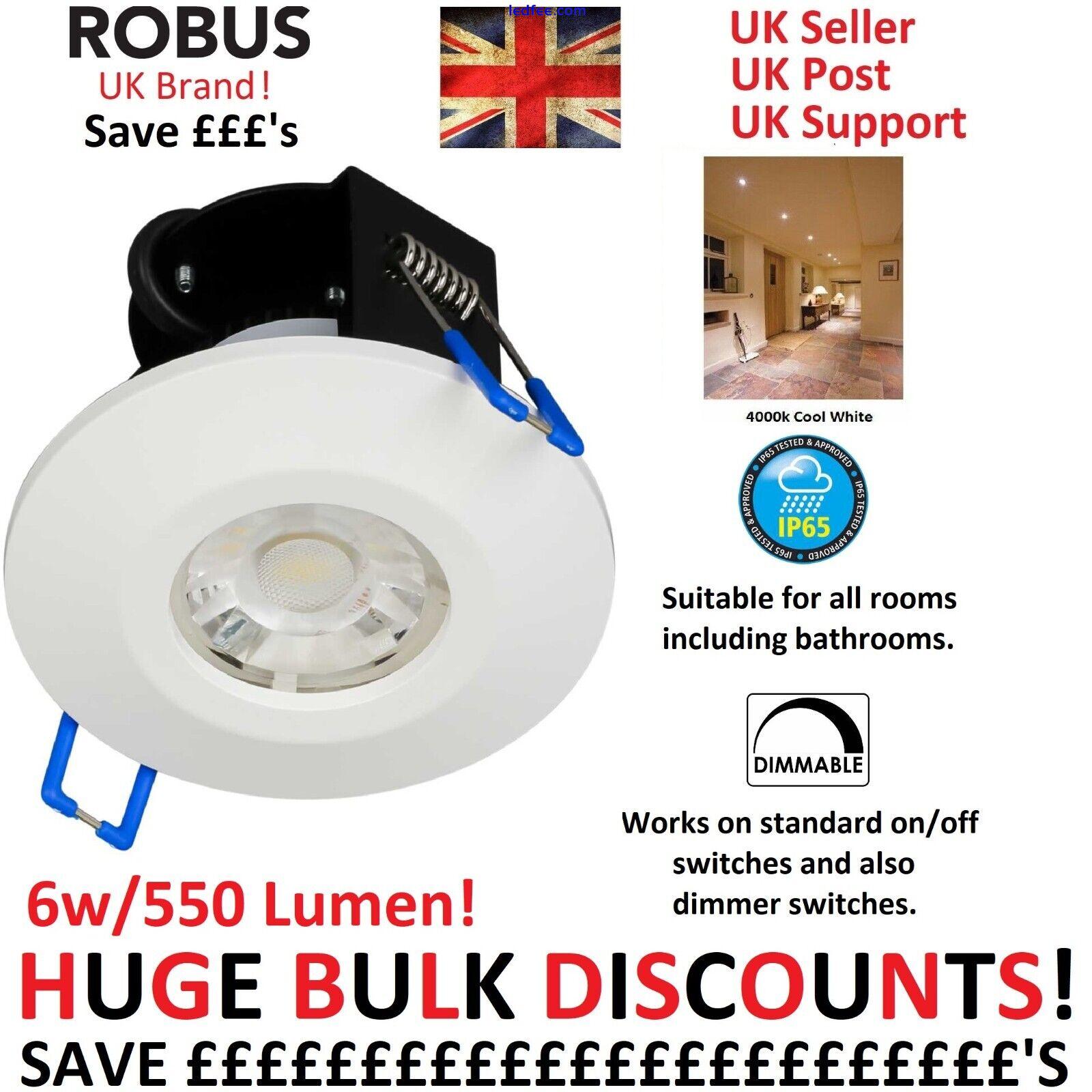 10x Downlight LED IP65 Cool White 6w 4000k Robus Triumph Fire Rated Ceiling 0 