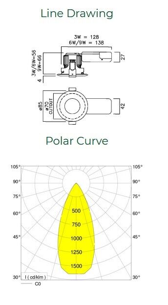 10x 3w 380lm NVC LED DownLight Dimmable IP65 Fire Rated Chrome White Satin Bezel 1 