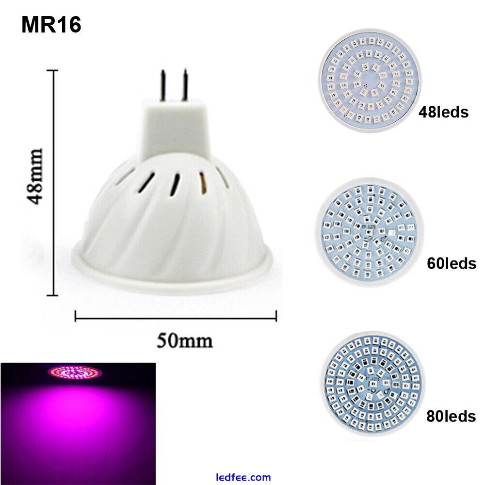 E27/GU10/MR16 48/60/80 LED Grow Lights Full Spectrum Plant Bulb Hydroponic Lamp 1 