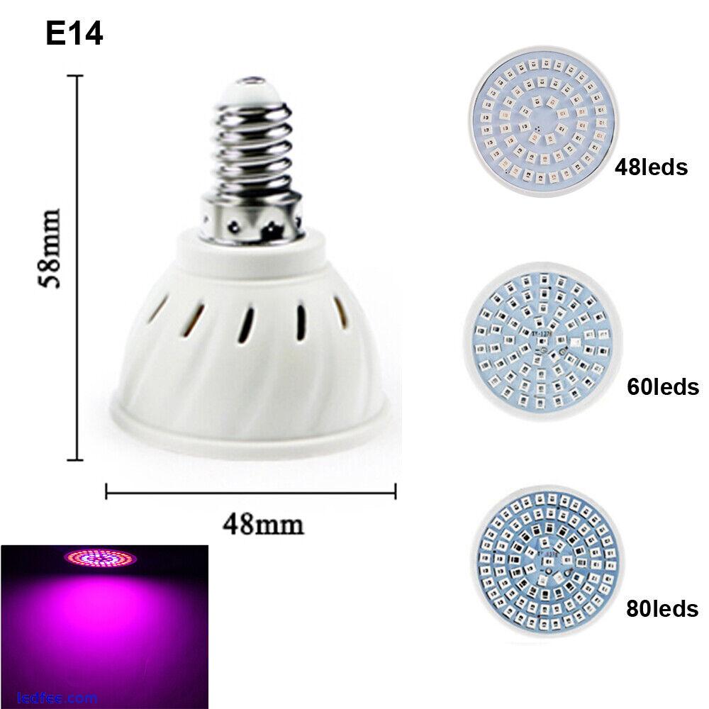 E27/GU10/MR16 48/60/80 LED Grow Lights Full Spectrum Plant Bulb Hydroponic Lamp 3 