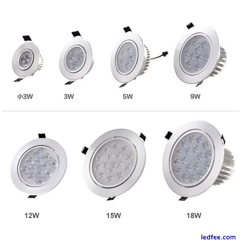 Dimmable LED Recessed Celling Down Light 3W 5W 7W 9W 12W 15W 18W Spot Lighting   0 