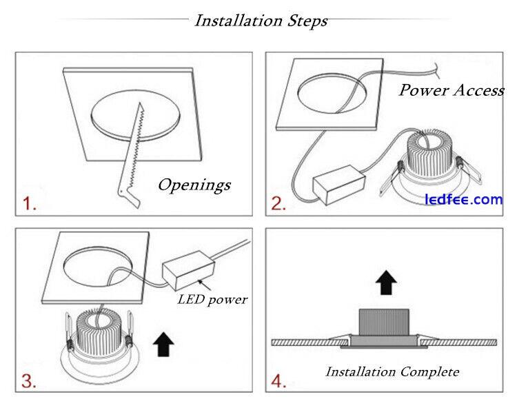 Dimmable LED Recessed Celling Down Light 3W 5W 7W 9W 12W 15W 18W Spot Lighting   2 